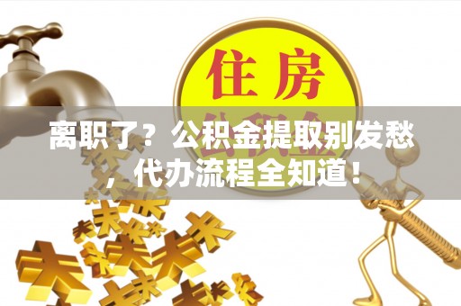 海城离职了？公积金提取别发愁，代办流程全知道！